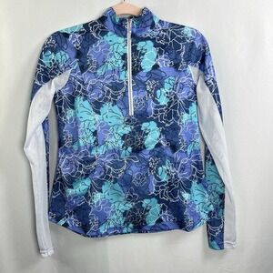 Pebble Beach Women's Golf Abstract Geo Quarter‎ Zip Pull Over Long Sleeve Top XS